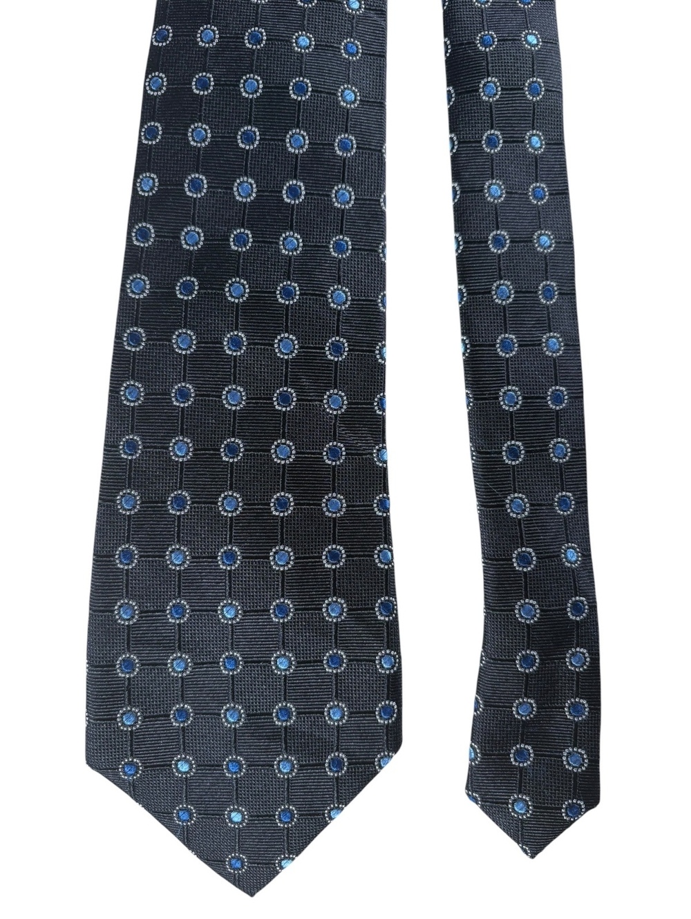 Saddlebred 100% Silk Black Blue Medallion Jacquard Men's Tie